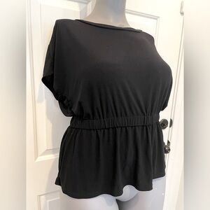 Stretch black shirt cinched waist xl